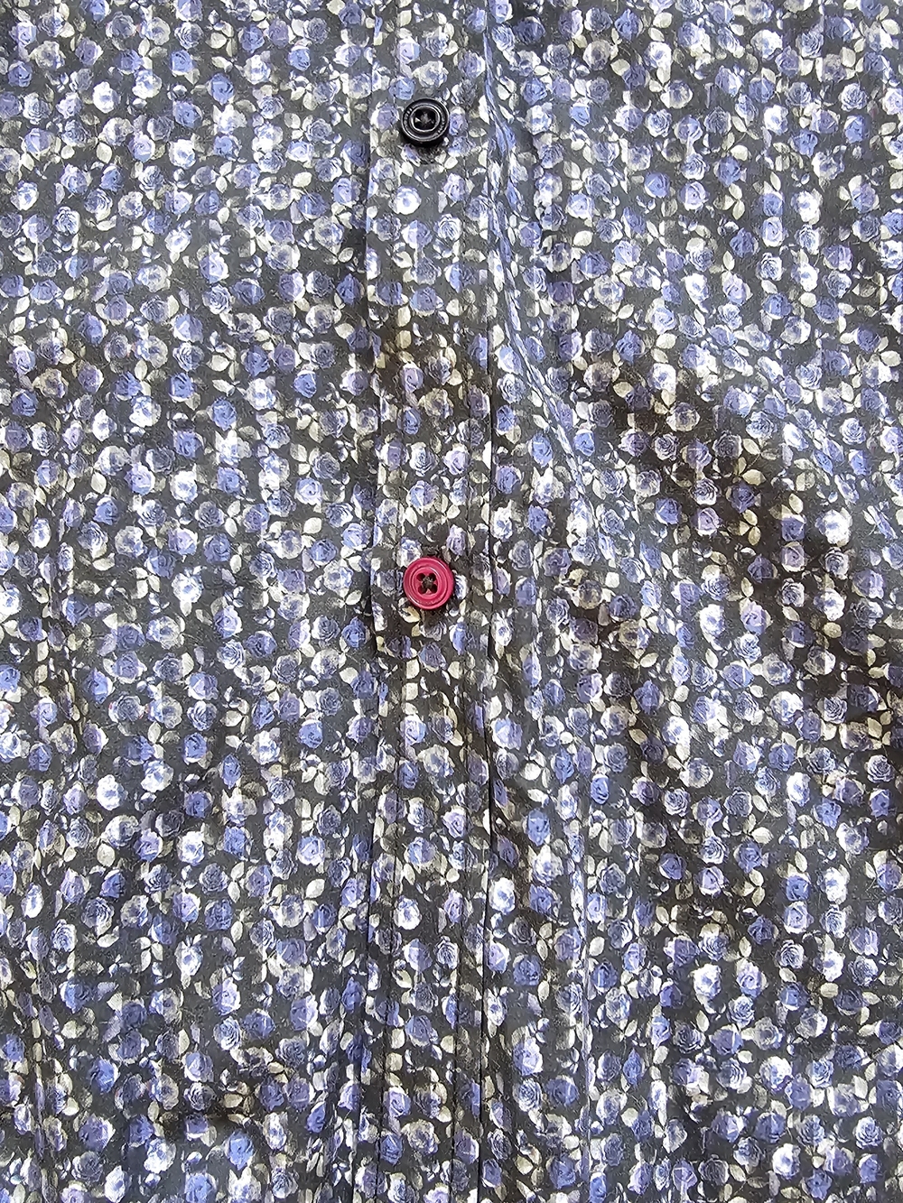 Ted Baker Black and Navy Micro Floral Dress Shirt Sz. 16 - Picture 4 of 8